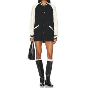 NEW STEVE MADDEN skylie jacket in black/cream